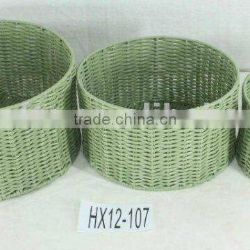 Customized plastic circle Basket set of 3