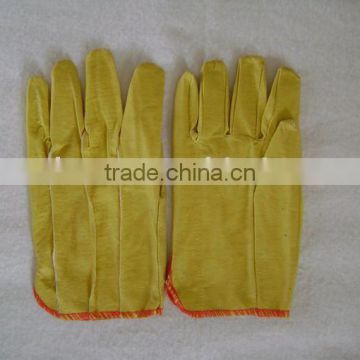 Yellow full PVC impregnated gloves