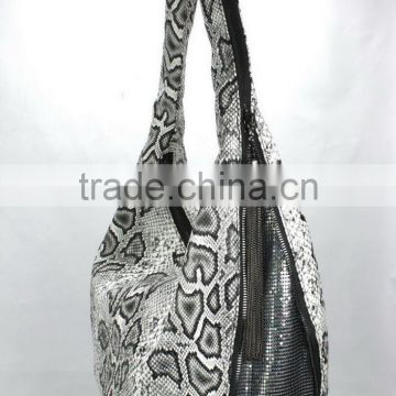 New model metal chain ornament snake skin fashion ladies handbag