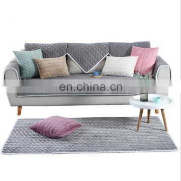 Hot Sale Plush Antiskid Sofa Cover Set, Modern Simple Style Sofa Mat For Living Room