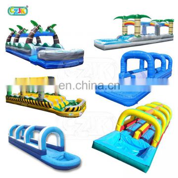 new design commercial custom outdoor inflatable slip n slide with pool