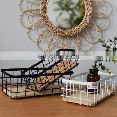 Latest Multi Functional Customized Home Goods Small Rectangular Iron Metal Wire Basket