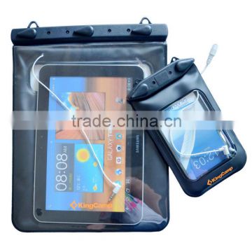 Mobile phone durable lanyard TPU waterproof bag for ipad for iphone for samsung waterproof bag with plastic clip