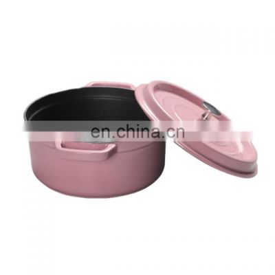 casting enamel pink non stick cast iron cookware sets