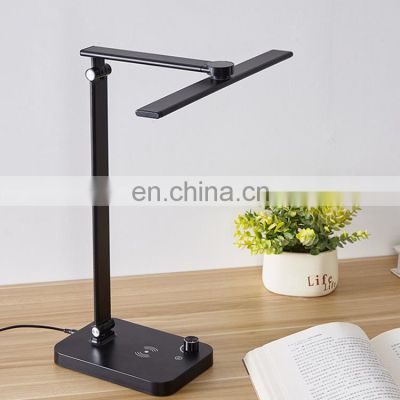 2022 Folding Led Table Lamp Fast Wireless Charger Mobile Phone Charging Bed Reading Desk With Usb Port