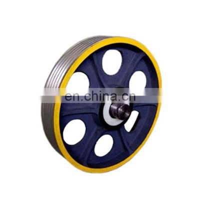 Customized cast iron material elevator traction pulley sheave