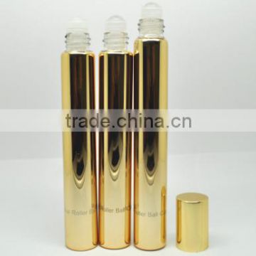 UV coating shiny golden deodorant roll on glass bottle 8ml 10ml