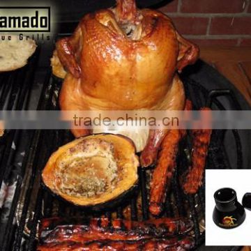 Ceramic Chicken Sitter Poultry Roast Steam Baste BBQ Grill