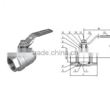 Two Piece ISO5211 Direct Mounting Pad Thread Ball Valve