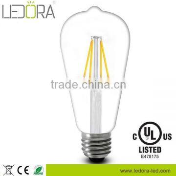 6W 120V 2200k 2700k 5000K 6000K E26 Dimmable vintage LED ST64 bulb UL