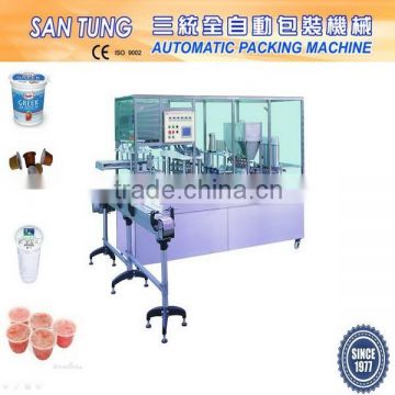 Automatic yogurt cup filing sealing capping machine