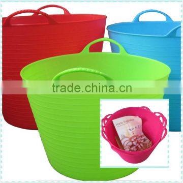 flexible plastic laundry bucket,colorful storage pails,Shopping basket