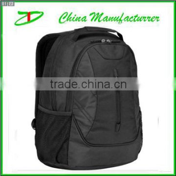 Vertical front zipper pockets black laptop backpack