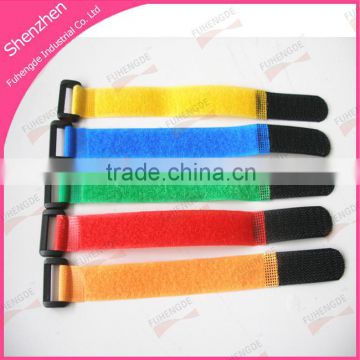 High quality 100% nylon hook and loop strap with buckle