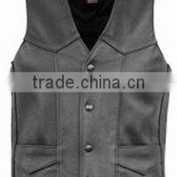Leather Sports Vest , Leather Fashion Vest , German Vest , Black Color Mens Leather Sports Vest