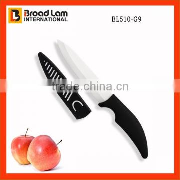 Black color handle & PP material Blade Cover 5" Utility Ceramic Knife Best choice for cutting boneless meat knife
