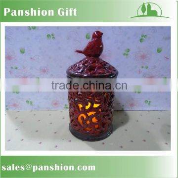 Beautiful ceramic birdcage lantern with led candle