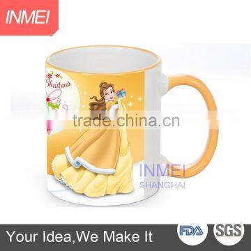 rim and handle color sublimation mugs and cups