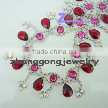 large colored rhinestone lace for garment