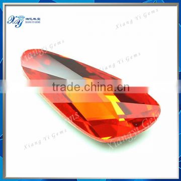 9x18mm Unique jewelry wholesale special shape bottom silver plated red fire glass crystal stone stones for clothes decoration