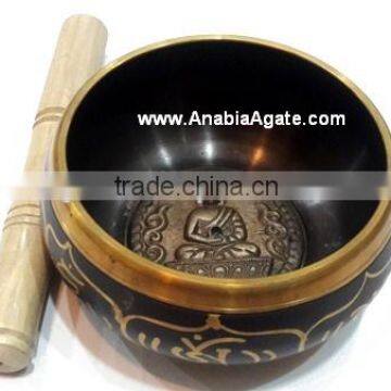 Tibetan Singing Bowls With Embossed Buddha 5.5 inch : From Anabia Agate Bolws