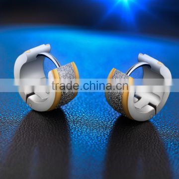 Punk jewelry earrings gold plated stainless steel matte medical steel earring