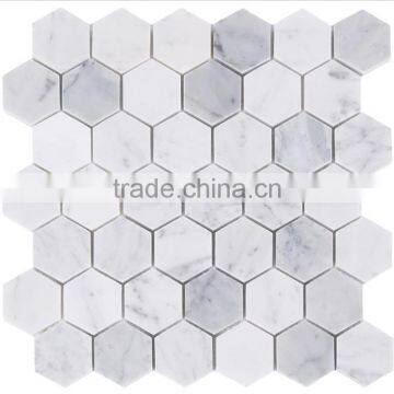 MM-CV252 New model home decoration natural hexagon marble stone mosaics in white