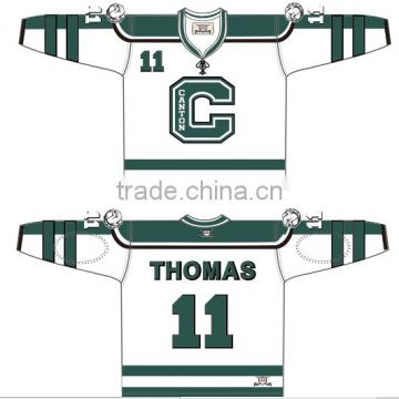 BSCI/ISO9001 Factory Dry fit Breathable fabric Italy sublimation Ink Hotsale cheap make your own hockey jersey