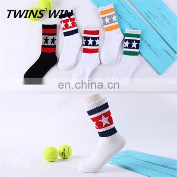 Factory price Top quality America 2018 winter new fashion novelty colorful cotton star design ankle socks for children