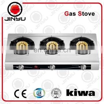 table gas type 3 burners table gas stove with brass cover JY-609