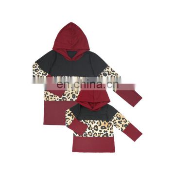 Newest Design Leopard Print Boutique Shirt Long Sleeve Regular O-Neck Baby Hoodie top Autumn Wear