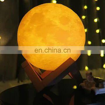Creative gift decoration 3d moon light Rechargeable night light 3 Colors touch Control lamp lights
