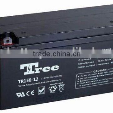 3 years warranty 150Ah 12V Deep Cycle AGM Battery for Leisure, Solar, Wind and Off-grid 12 volt