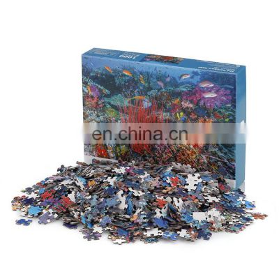 Wholesale stock customize high quality 1000 pcs adult Paper Puzzle beautiful landscape jigsaw puzzle game for Adult toy