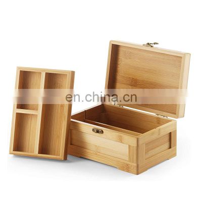 Bamboo Stash Box  Jewelry box  with Rolling Tray Stash Box Combo to Organise Accessories  Rolling Kit with Removable divider