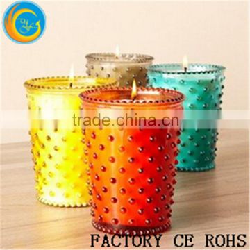 Online /Colored Hobnail Shaped Glass Candle Burns/Glass Votive Holder/Glass Candle Jars For Wedding