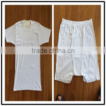 Promotion plain clothes sets white summer clothing sets wholesale t-shirt/shorts set manufacturer 2pcs outfits adult pajamas