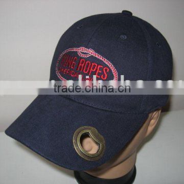baseball cap with bottle opener