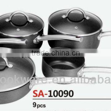 9pcs High Quality Hard Anodized Aluminium Cookware