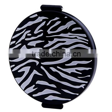 Fashion zebra printing double side hand mirror