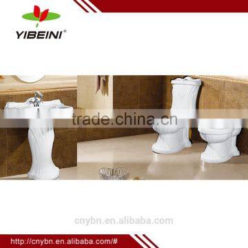 Ceramic bathroom design decorated suite two piece toilet