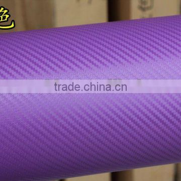 High Quality 3D Purple Texture Carbon Fibre Vinyl Twill Car Wrap Sticker Bubble Free