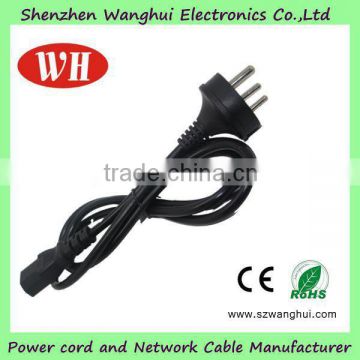 Customlized High Quality South Africa Standard AC Power Cord Cable 220V with 3 Pins