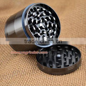 Zinc alloy herb grinder in 55mm diameter 4 Part cnc weed grinder