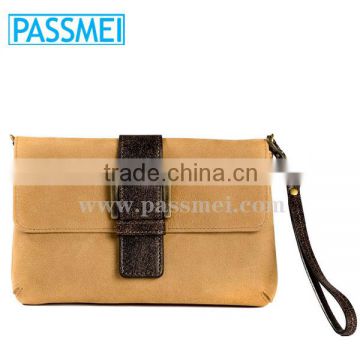 Ladies Fashion Genuine Leather Clutch with Handle