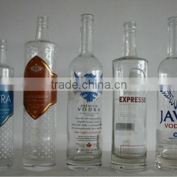 VODKA GLASS BOTTLE WITH LOGO DECAL