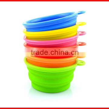 Silicone pet bowl outdoor pet carry bowl