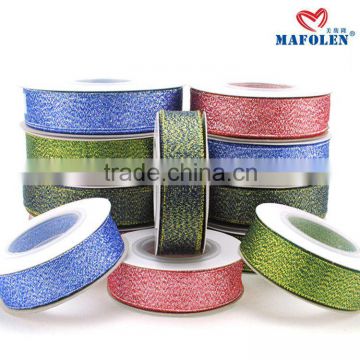 Party decoration wholesale in china 1 inch gift packing sparkle metallic ribbon