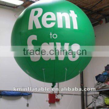 helium advertising balloon with white logo