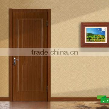 Double tempered glass house used modern single hard wooden door design